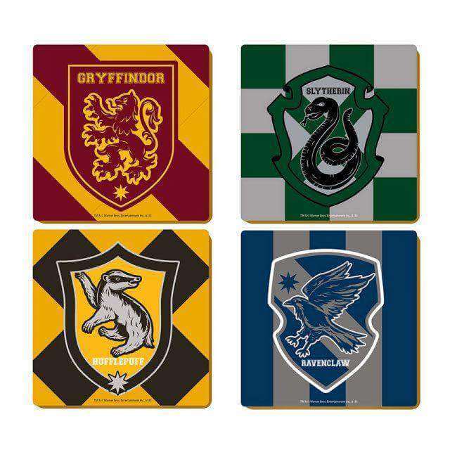 Harry Potter Coaster 4-Pack Varsity Crests - Olleke | Disney and Harry Potter Merchandise shop