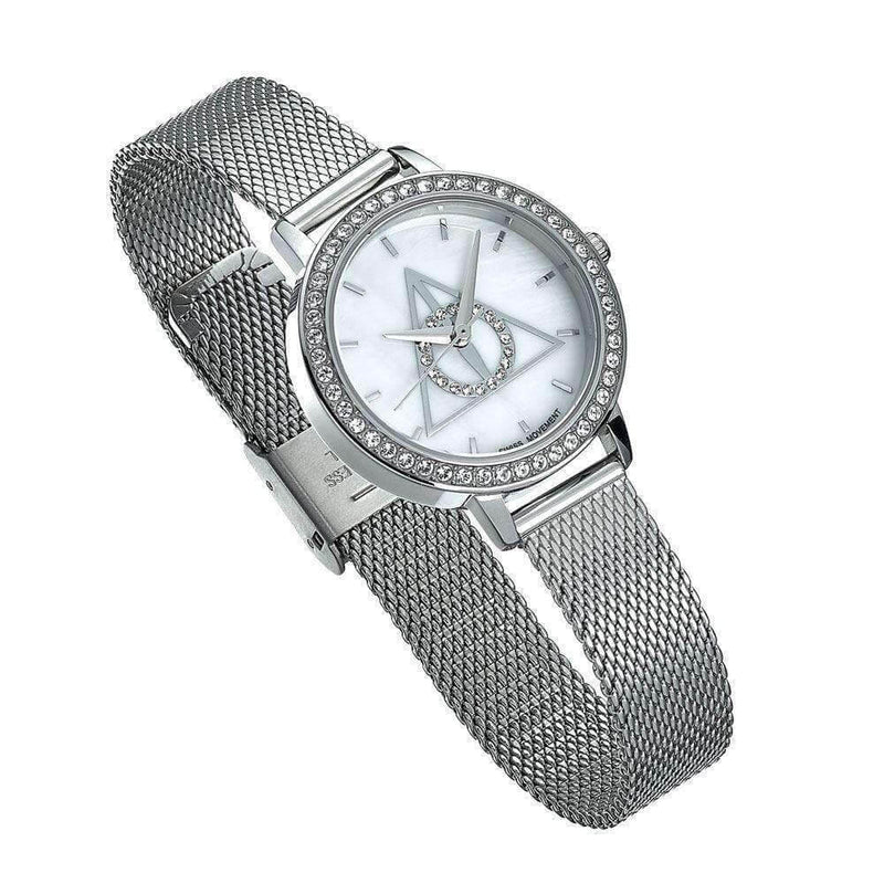 Harry Potter Deathly Hallows Silver Watch Embellished with Swarovski Crystals - Olleke | Disney and Harry Potter Merchandise shop