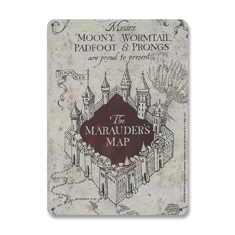 Harry Potter Small Tin Sign Marauder's Map - Olleke Wizarding Shop Amsterdam Brugge London Maastricht