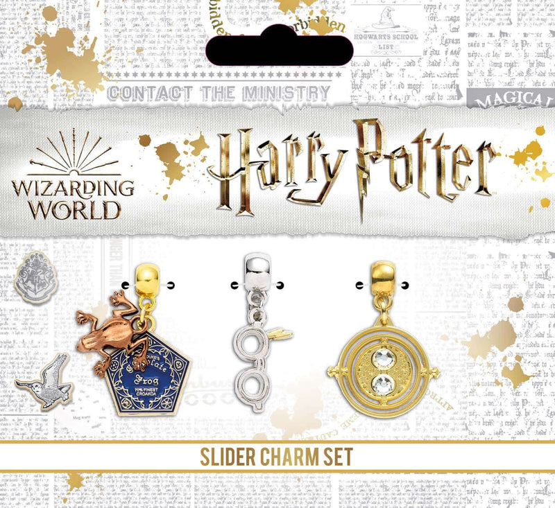 Harry Potter Silver Plated Charm Set including Chocolate Frog, Glasses & Time Turner charms - Olleke Wizarding Shop Brugge London Maastricht