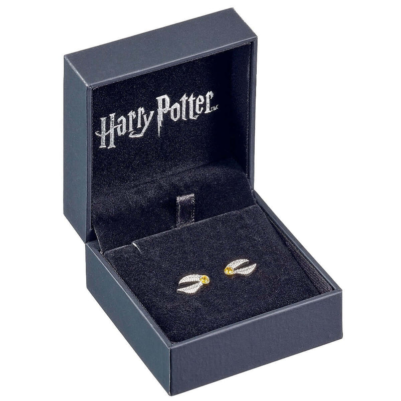 Harry Potter Embellished with Crystals Golden Snitch Earrings - Olleke Wizarding Shop Brugge London Maastricht