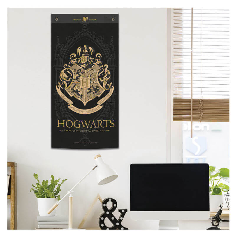 Harry Potter Hogwarts black wall banner - Olleke Wizarding Shop Brugge London Maastricht