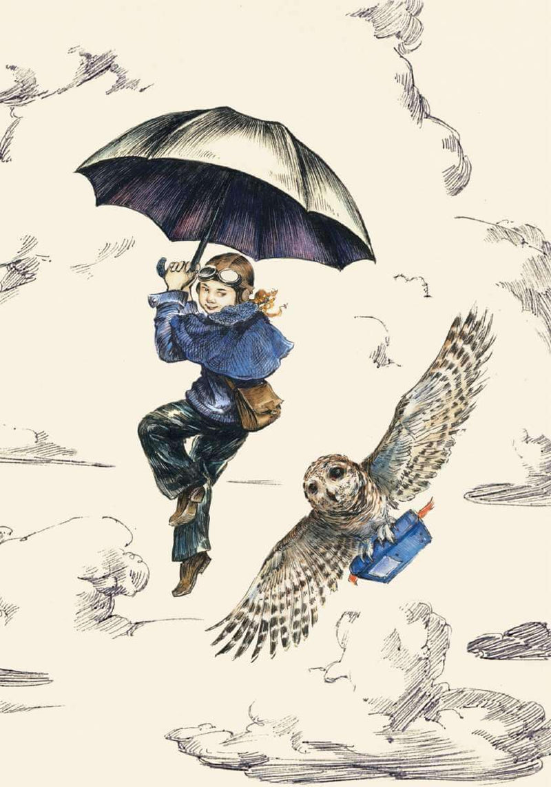 Girl and Owl Blank Petite Card - Olleke | Disney and Harry Potter Merchandise shop