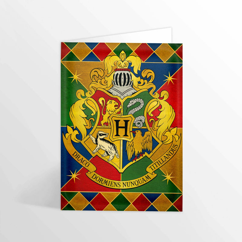 Hogwarts Crest Foiled Notecard - Olleke Wizarding Shop Amsterdam Brugge London Maastricht